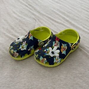 CROCS Kids Clogs - Navy and Lime with Character Design